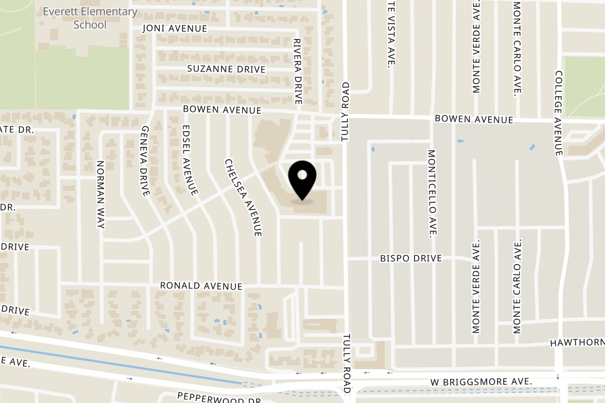Map showing the location of Jalapeno's Taqueria on 2001 Tully Rd in Modesto